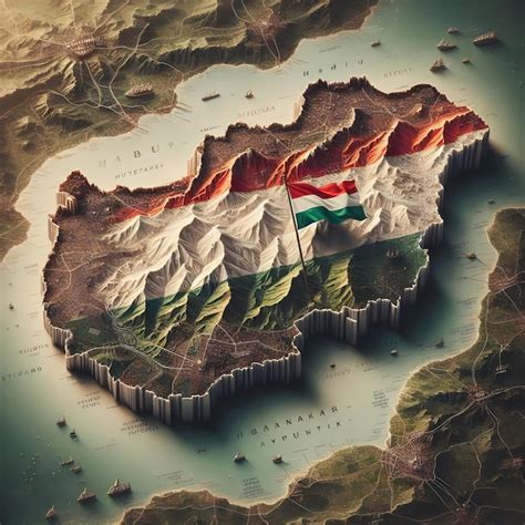 Premium Ai Image Hungary Map With Waving Flag Of Country Realistic Photo