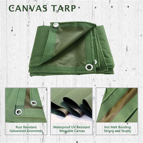 Buy Kx Life Mil Canvas Tarp Heavy Duty Waterproof With Rust Grommets