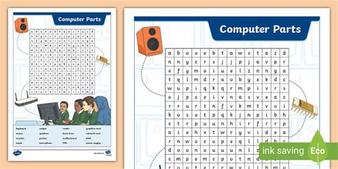 KS2 Computer Parts Word Search Computing Teacher Made