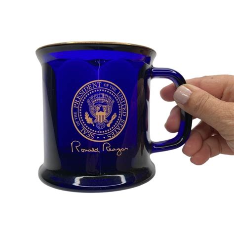 Accents Ronald Reagan Vintage Cobalt Blue Coffee Mug San Francisco