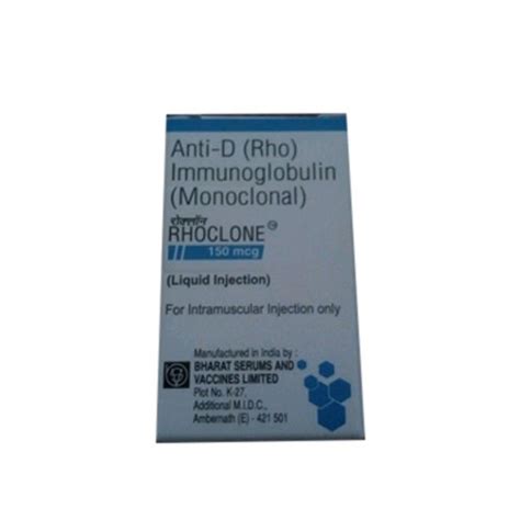 Rhoclone Anti D Immunoglobulin Injection Packaging Type Box At Rs