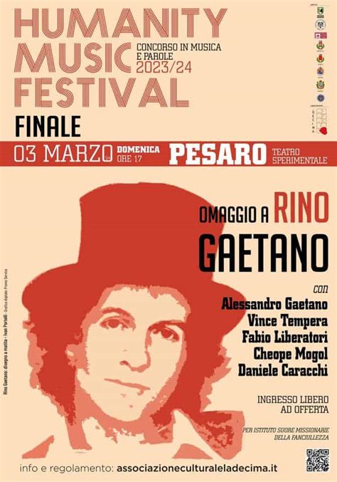 FINALE Humanity Music Festival Pesaro PU 3 Marzo 2024 Cheventi It