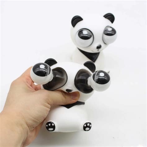 Pop Out Eyes Doll Funny Cartoon Panda Bear Woif Model Squeeze