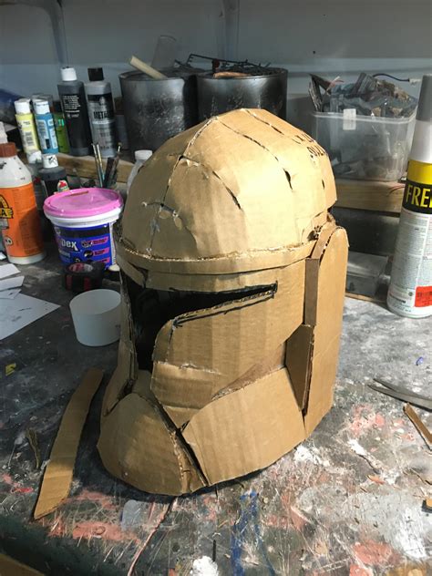 Here’s My Cardboard Phase 1 Clone Helmet Wip R Starwars