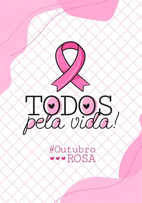 Banner Em Português Para Composição Outubro Rosa Prevenção Do Câncer De