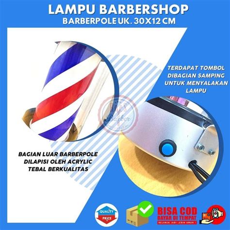 Jual Lampu Barbershop Barberpole 30x12 Silver Barber Pole Untuk