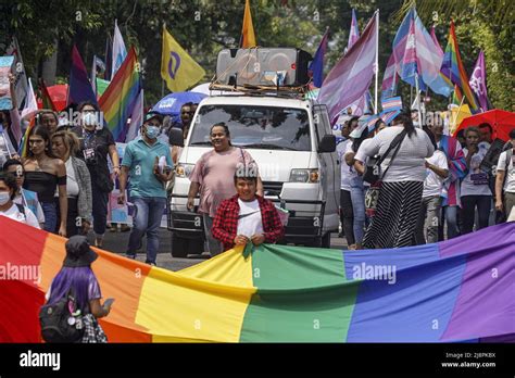 San Salvador El Salvador 17th May 2022 Demonstrators Holding