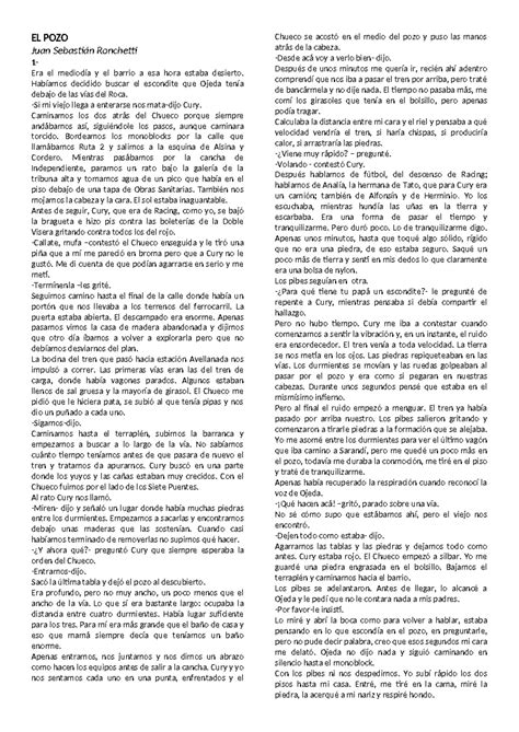 EL POZO para imprimir a estudiantes - EL POZO Juan Sebastián Ronchetti