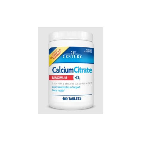 21st Century Calcium Citrate + D3 Maximum - Калций + Витамин D3 | 400 ...