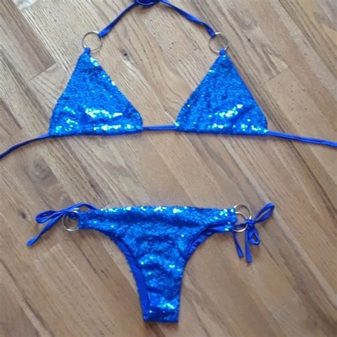 Wish Swim Sexy Sequin Blue Bikini Poshmark