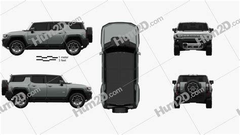 Gmc Hummer Ev Suv 2023 Blueprint In Png Download Vehicles Clip Art Images