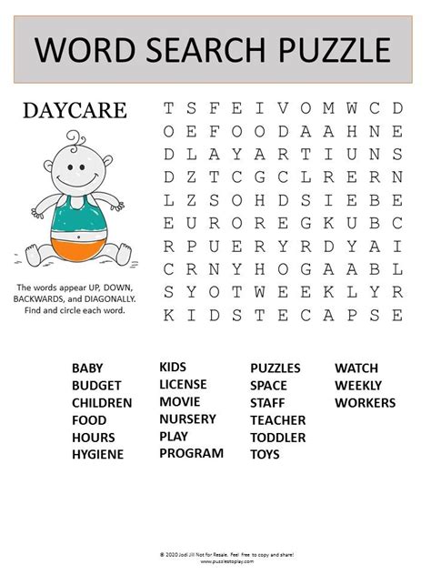 Free Word Search Puzzle Worksheet List - Puzzles to Play