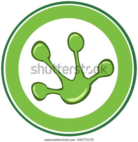 Green Frog Paw Print Banner Vector Stock Vector Royalty Free