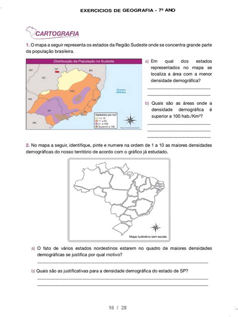 Atividades De Geografia Ano Exerc Cios Provas Avalia Es X Portal