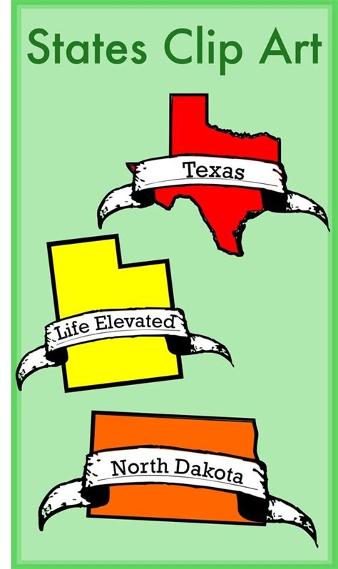 states clip art state outline  state color