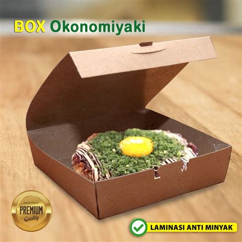 Jual Kotak Box Okonomiyaki Kraft Coklat Siomay Dimsum Cilok