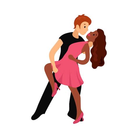 Ilustración de baile de pareja Vector Premium