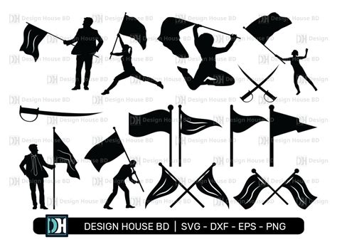 14 Color Guard SVG Bundle Color Guard Flags Svg Color Guard Silhouette