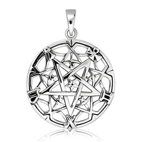 Sistrakno Argent Sterling Wicca Pagan Symboles C Leste Toile