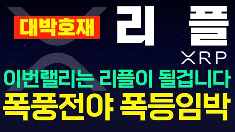 리플 Xrp 대박 호재 리플 Etf출시 관련 호재 이번랠리는 리플이 될겁니다 폭풍전야 큰 태풍 오기 전 가장