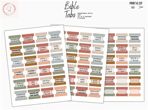 Printable Double Sided Bible Tabs Bible Tab Printable Etsy