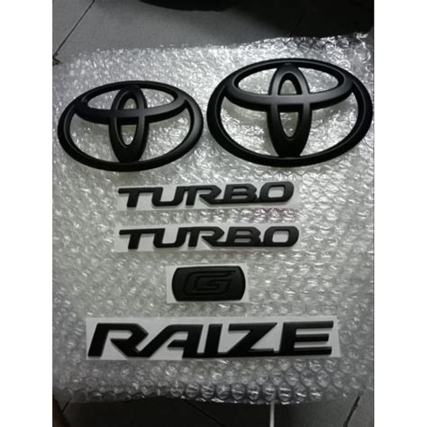 Jual Logo Emblem Tulisan Raize Set Komplit Hitam Doff Dan Hitam Glossy