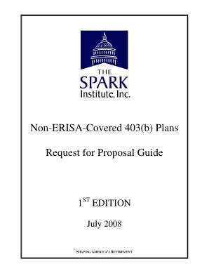 Fillable Online Sparkinstitute Non ERISA Covered 403 B Plans Request