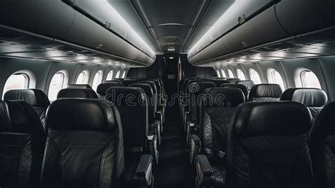 Empty Business Class Seats In Commercial Aircraft Cabin Luxurious Plane