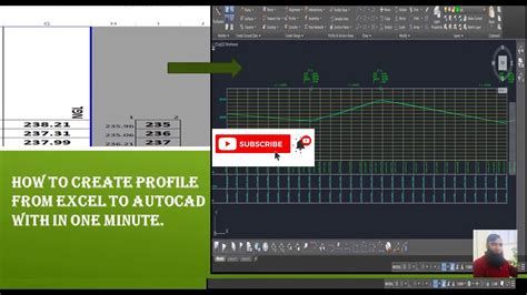 How To Create Profile From Excel To Autocad Youtube