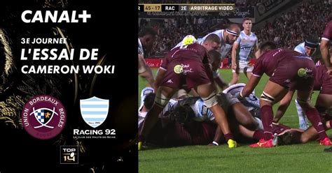 L essai de Cameron Woki contre Bordeaux Bègles en streaming direct et