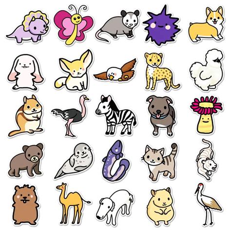 Lot De Autocollants Japonais Stickers Kawaii Animaux Dobutsu