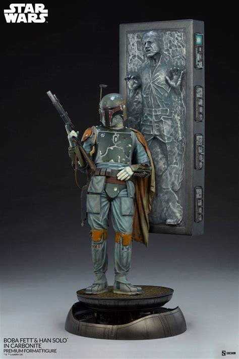 Statuette Premium Format Boba Fett And Han Solo In Carbonite