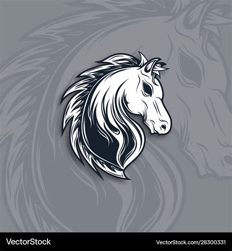 Horse head mascot logo design Royalty Free Vector Image