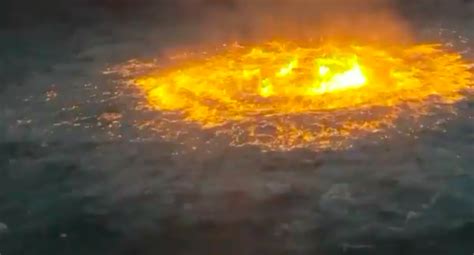 WATCH: Rare occurrence sees ocean on fire as gas pipeline ruptures at ...