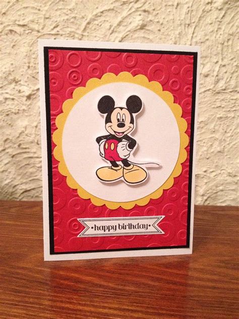 Mickey Mouse Happy Birthday Card Simple Greeting Cards