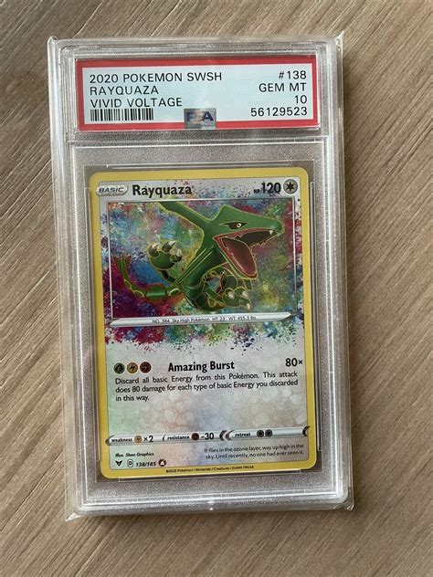 Rayquaza Amazing Rare Pokemon Card Vivid Voltage Psa Gem