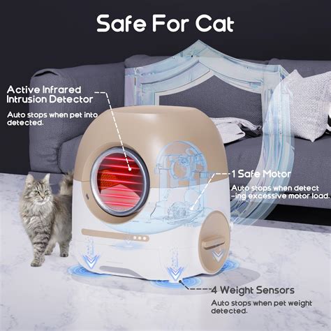 REDSASA Self Cleaning Cat Litter Box Automatic Cat Litter Box With 80L