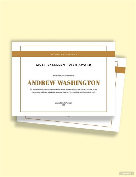 Editable Excellence Award Certificate Template in Outlook, Google Docs ...