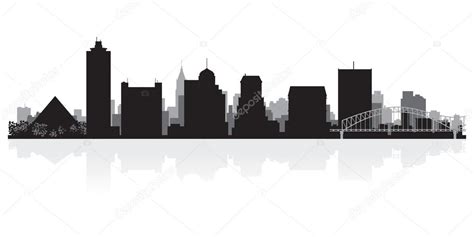 Memphis city skyline silhouette — Stock Vector © Yurkaimmortal #28722105