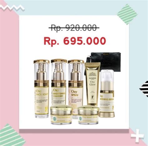 Oxyglow Paket Platinum Flek Skincare Whitening Glowing Acne Flek Hitam