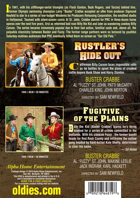 Buster Crabbe Double Feature Rustler S Hideout 1945 Fugitive Of