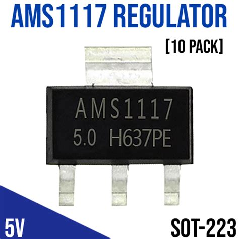 AMS1117 Voltage Regulator 5V 1A 10 Pack Micro Robotics