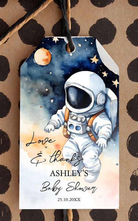 Outer Space Astronaut Baby Shower Thank You Favor Gift Tags Zazzle