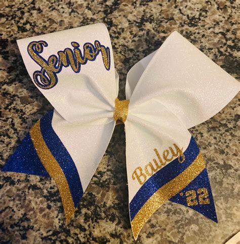 Custom Cheer Bow In Full Glitter Rainbow White With Accent Colors