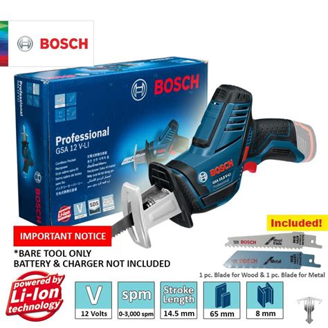 Bosch Gsa V Li Professional V Cordless Sabre Saw Bare Tool