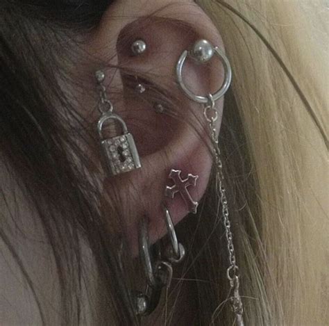 Pin By Li On Grunge Earings Piercings Grunge Jewelry Piercings