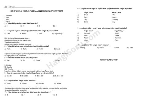 S N F Sosyal Bilgiler Testleri Pdf Ndir Hangisoru