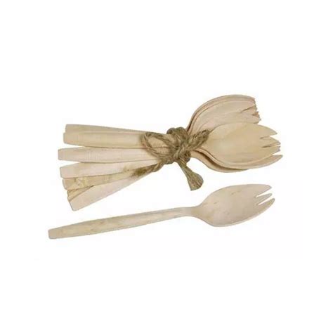 Disposable Cutlery Wooden Spork Mm Spork Brown Suppdock