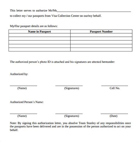 sample letter  authorization   ms word