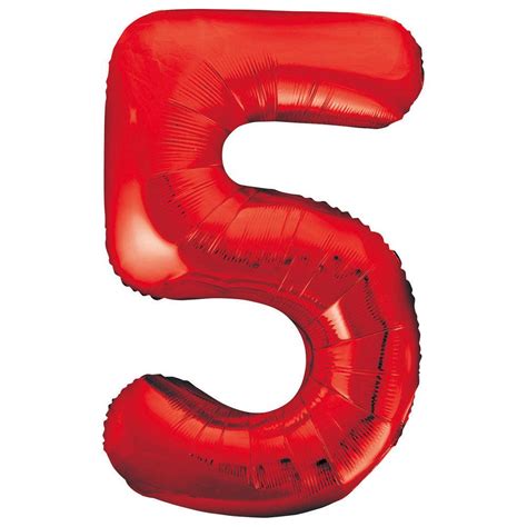 Large Red Foil Number Balloon 5 Balloons Nz The Party Room